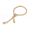 Adjustable Twisted Brass Curb Chains Finger Rings for Women RJEW-JR00865-3