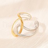 304 Stainless Steel Open Cuff Rings for Women RJEW-K296-03B-GP-3