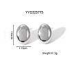 Fashion Oval Stainless Steel Stud Earrings for Women TU0111-3-3