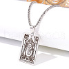 Retro Hip-hop 304 Stainless Steel Tarot Pendant Necklaces for Men FS-WGEC43A-07-1