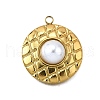 Plastic Pearl Pendants STAS-Q360-03G-G-1
