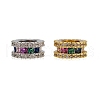 Flat Round Rack Plating Brass Cubic Zirconia European Beads KK-L236-10G-1