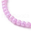 Opaque Acrylic & Brass Beaded Stretch Bracelets BJEW-JB09122-6