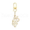Brass Macrame Pouch Empty Stone Holder Pendant Decoration HJEW-JM03303-01-1