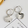 S925 Sterling Silver Irregular Flat Round Hoop Earrings IN2114-2-2