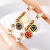 201 Stainless Steel Round Beaded Stretch Bracelets BJEW-C090-03G-G-2
