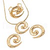 Vortex Alloy Pendant Necklace & Stud Earring & Cuff Bangle Sets FS-WGDE200-01-5