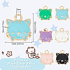 GOMAKERER 48Pcs 6 Colors Eco-Friendly Zinc Alloy  Pendants ENAM-GO0001-09-2