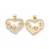 Brass Cubic Zirconia Pendants ZIRC-I062-10G-2