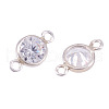 925 Sterling Silver Pave Cubic Zirconia Connector Charms STER-TAC0001-05-3