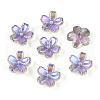 Transparent Electroplate Glass Bead Caps EGLA-N015-01E-1