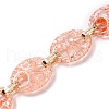 Handmade Crackle Acrylic Coffee Bean Chains AJEW-JB00836-01-2