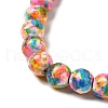 Synthetic Turquoise Dyed Camouflage Beads Strands G-E594-24N-A-4