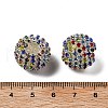 Sparkle Glass Rhinestone Round Beads OACR-S048-01E-3