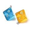 8 Facets Transparent Resin Pendants RESI-S021-01B-2