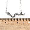 Brass Pave Black Cubic Zirconia Snake Pendant Necklaces NJEW-D320-02ASP-5