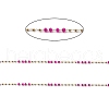 Rondelle Glass Beaded Link Chains CHS-G028-07G-03-2