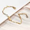 304 Stainless Steel Paperclip Chain Bracelets BJEW-A035-04G-02-1
