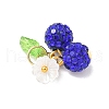 Handmade Polymer Clay Rhinestone Cherry Pendants PALLOY-JF03868-02-3