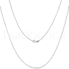 Beebeecraft 2Pcs Trendy Unisex Rhodium Plated 925 Sterling Silver Cable Chains Necklaces Set STER-BBC0006-14A-1