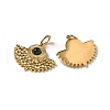 Ion Plating(IP) 304 Stainless Steel with Natural & Synthetic Gemstone Pendants STAS-G351-27G-2