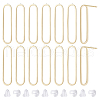 BENECREAT 10Pcs Hollow Oval Rack Plating Brass Stud Earring Findings KK-BC0013-46B-1