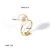 Vintage Chic Stainless Steel & White Round Imitation Pearl Cuff Rings UZ5411-3-1