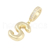 Brass Micro Pave Clear Cubic Zirconia Pendants KK-M289-01S-G-2