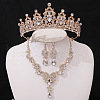 Teardrop & Moon Alloy Rhinestone Pendant Necklace & Stud Dangle Earring & Crown Headbands FS-WG0A8BD-09-1