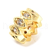 Rack Plating Brass Micro Pave Cubic Zirconia Beads ZIRC-F140-03G-B-2