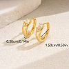 Elegant Brass Clear Cubic Zirconia Ring Hoop Earrings TM9800-1-3