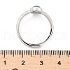 Oval Natural Aquamarine Adjustable Rings RJEW-G273-04P-02-4