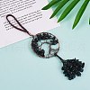 Wire Wrapped Chips Natural Obsidian Big Pendant Decorations HJEW-SZ0001-26B-2