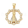 Brass Clear Cubic Zirconia Nossa Senhora Aparecida Pendants KK-U058-54G-1