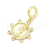 Brass Micro Pave Cubic Zirconia European Dangle Charms KK-D325-25G-02-2