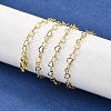 Brass Heart Link Chain Necklaces NJEW-M108-33G-5