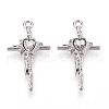 Rack Plating Alloy Rhinestone Pendants PALLOY-T090-46P-1