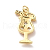 Rack Plating Brass Micro Pave Cubic Zirconia Pendants KK-M230-33G-3
