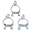 3Pcs 3 Styles Ocaen Theme European Beads Charm Bracelet Set for Women BJEW-JB11587-1