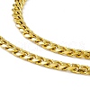 PVD Vacuum Plating 201 Stainless Steel Cuban Link Chain Necklace with 304 Stainless Steel Clasps for Men Women NJEW-M194-01A-G-2