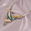 Leaf Alloy Enamel Pendant Necklaces & Stud Dangle Earrings Sets WG0AB14-01-2