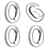   4Pcs 925 Sterling Silver Spring Gate Rings STER-PH0001-53-1