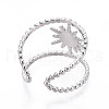 304 Stainless Steel Cuff Rings Components STAS-N113-01P-3