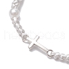 Cross Alloy Link Bracelets BJEW-JB11528-02-3