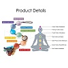 Flat Round Chakra Hanging Ornament AJEW-I059-04B-2