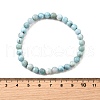 Natural Larimar Round Beaded Stretch Bracelet BJEW-A120-01A-4