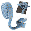 5 Yards Polyester 3D Star Gold Stamping Ribbon OCOR-TAC0023-14B-3