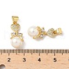 Brass Micro Pave Cubic Zirconia and ABS Imitation Pearl Pendants KK-Q068-14G-3