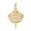 Brass Micro Pave Cubic Zirconia Pendants KK-D357-27G-1