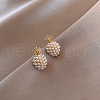 Pineapple Alloy Plastic Imitation Pearl Stud Earrings FS-WG66433-01-4